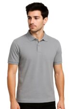 Men Grey Polo T-Shirt | Premium Cotton | Comfort Fit Casual Wear - Image 2