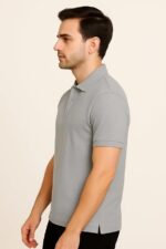 Men Grey Polo T-Shirt | Premium Cotton | Comfort Fit Casual Wear - Image 4