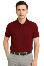 Men Maroon Polo T-Shirt | Premium Cotton | Comfort Fit Casual Wear - Image 2