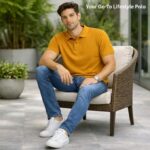Men Mustard Yellow Polo T-Shirt | Premium Cotton | Comfort Fit Casual Wear