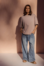 BENNET Top Coco | Women Oversized Beige T-Shirt | Cotton Relaxed Fit Casual Wear - Image 5