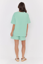 Women Mint Green Oversized Co-ord T-Shirt | Relaxed Lounge Wear Tee - Image 5