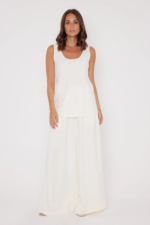 Women Off White Sleeveless Oversized Co-ord Set | Premium Relaxed Lounge Wear - Image 3