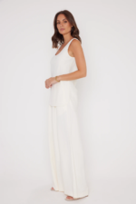 Women Off White Sleeveless Oversized Co-ord Set | Premium Relaxed Lounge Wear - Image 9