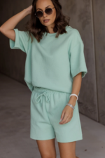 Women Mint Green Oversized Co-ord T-Shirt | Relaxed Lounge Wear Tee - Image 6