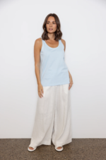 Women Sleeveless Cotton Tank Top Sky Blue | Premium Relaxed Fit Vest - Image 5
