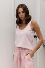 Women Sleeveless Cotton Tank Top Baby Pink | Premium Relaxed Fit Vest - Image 8