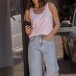 Women Sleeveless Cotton Tank Top Baby Pink | Premium Relaxed Fit Vest