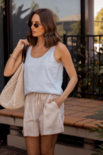 Women Sleeveless Cotton Tank Top Sky Blue | Premium Relaxed Fit Vest - Image 2