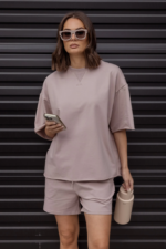 BENNET Top Coco | Women Oversized Beige T-Shirt | Cotton Relaxed Fit Casual Wear