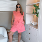 Women Sleeveless Oversized Cotton Top Pink | Relaxed Summer Casual Tee