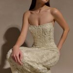 Fashion Continental Hand Beaded Pearl & Lace White Maxi Dress
