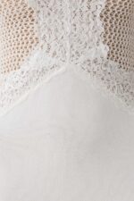 Fashion Continental Knit & Lace Ivory Maxi Dress - Image 2
