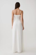Fashion Continental Knit & Lace Ivory Maxi Dress - Image 4