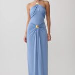 Cornflower Blue Maxi Dress With Hardware by Fashion Continental