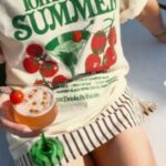 Tomato Girl Summer Cocktail Print Oversized T-Shirt