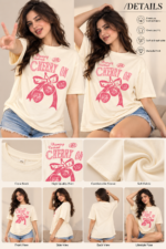 Fashion Continental Oversized Graphic T-Shirt – Cherry On Print | Vintage Cherry Graphic Tee - Image 2