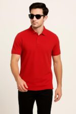 Men Classic Red Polo T-Shirt | Premium Cotton | Smart Casual Essential - Image 2
