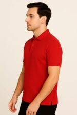 Men Classic Red Polo T-Shirt | Premium Cotton | Smart Casual Essential - Image 3