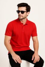 Men Classic Red Polo T-Shirt | Premium Cotton | Smart Casual Essential