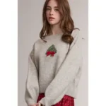 Fashion Continental Grey Graphic Wollen Sweater