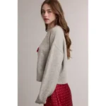 Fashion Continental Grey Graphic Wollen Sweater - Image 4