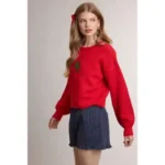 Fashion Continental Red Graphic Wollen Sweater - Image 3