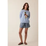 Fashion Continental Blue Graphic Wollen Sweater - Image 4