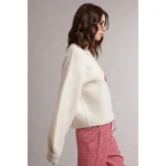 Fashion Continental White Graphic Wollen Sweater - Image 2
