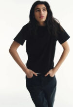 Women Black Oversized Cotton T-Shirt | Relaxed Fit Casual Round Neck Tee - Image 2