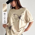 The Butterfly Watercolor Oversized Tee - Elegant Minimalist Aesthetic T-Shirt Women