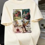 Retro Magazine Collage Oversized Tee - Chaotic Vintage Zine Aesthetic T-Shirt Women